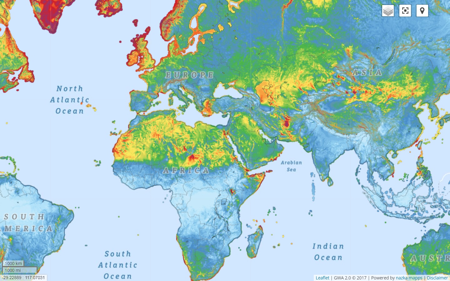 Global Wind Atlas by Vortex, DTU and World Bank