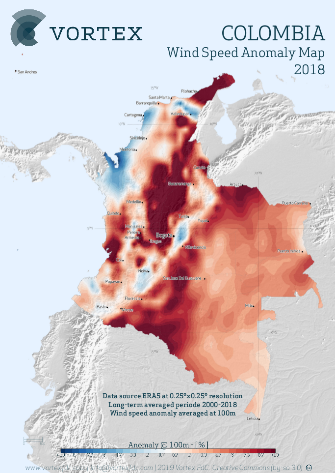 2018 Wind Anomaly Map Colombia Vortex