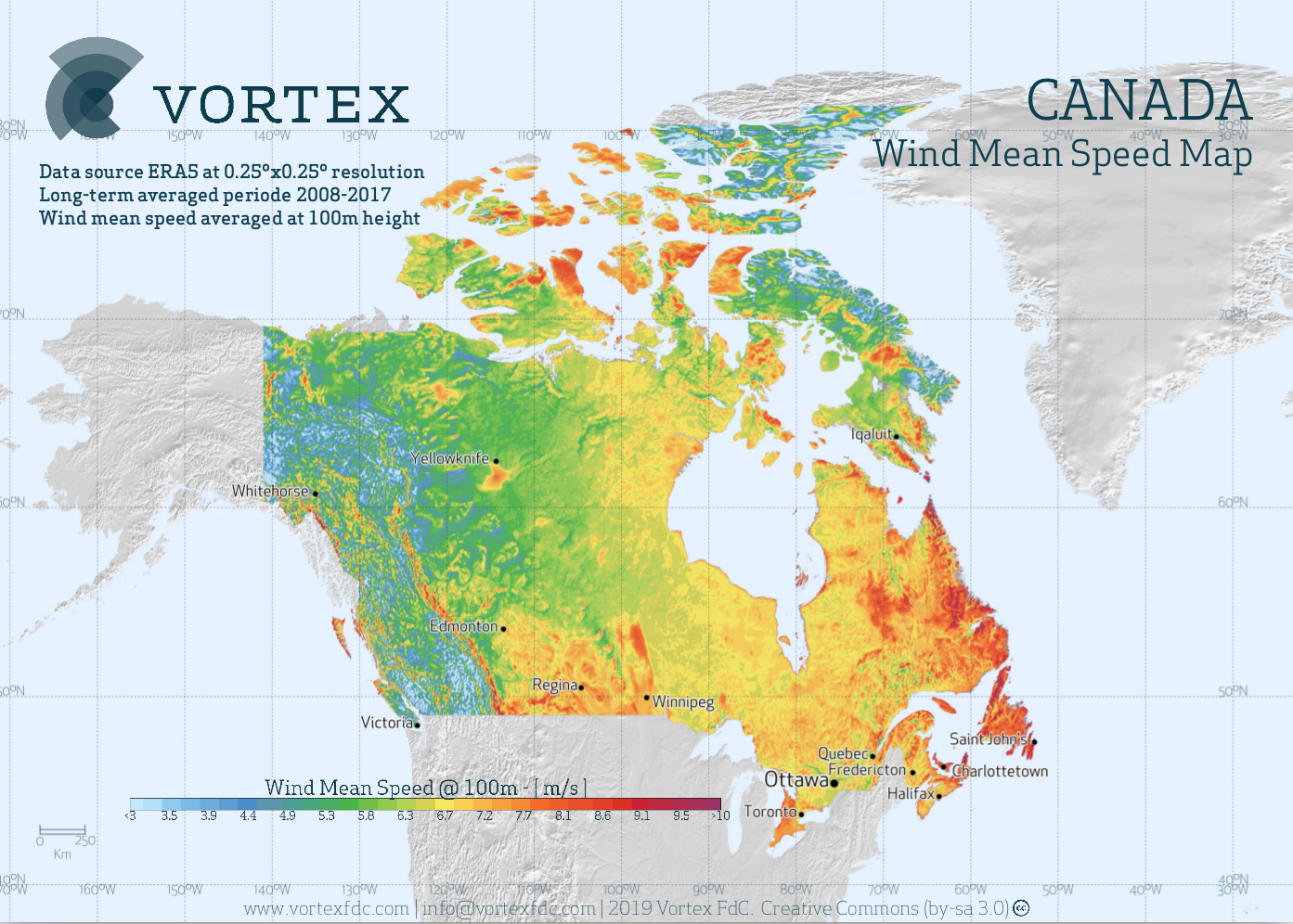 Canada Wind Map - VORTEX