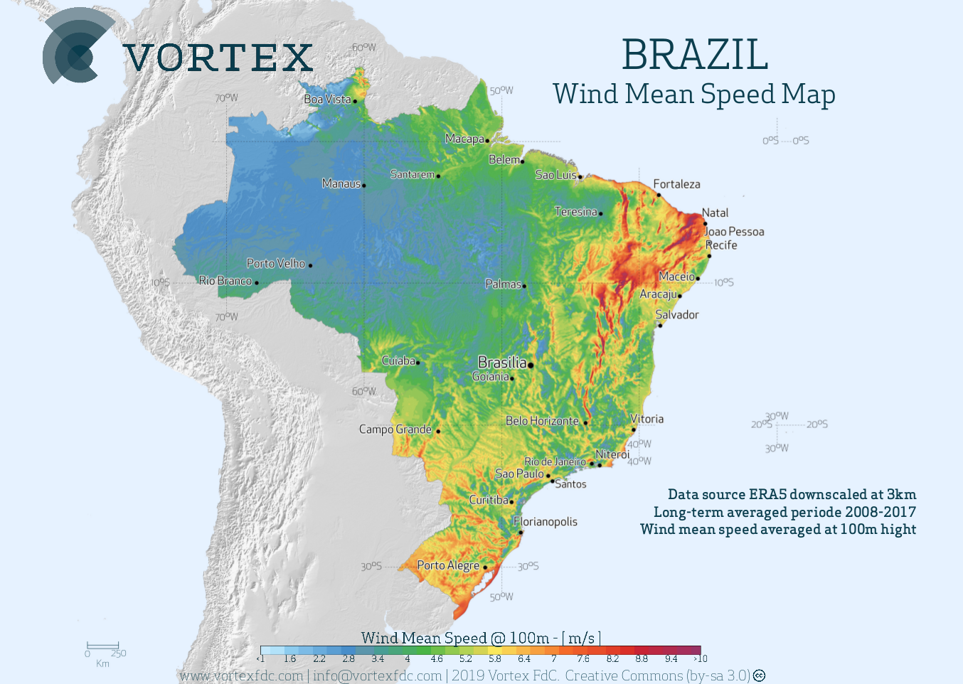 Brazil Wind Map - VORTEX